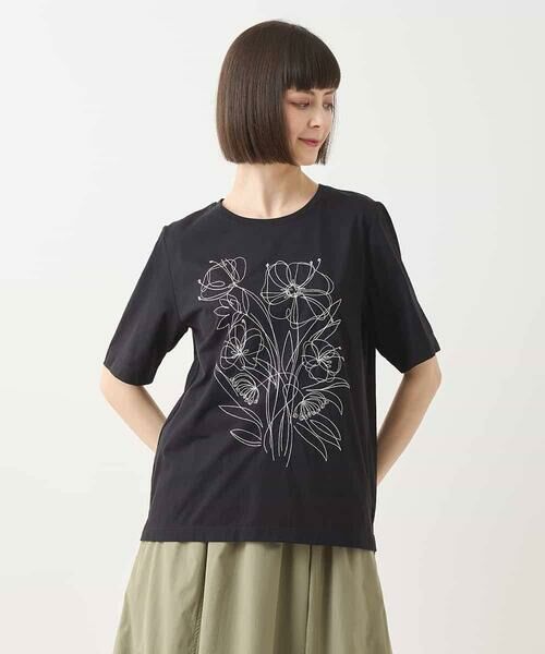 HIROKO BIS / ヒロコビス カットソー | ステッチ刺繍デザインTシャツ /洗える | 詳細16