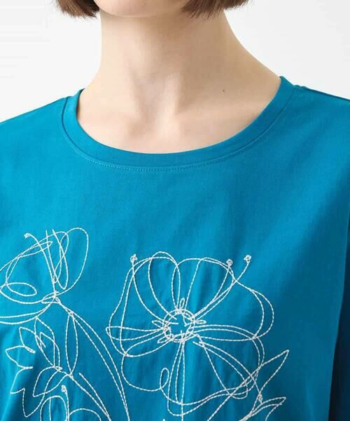 HIROKO BIS / ヒロコビス カットソー | ステッチ刺繍デザインTシャツ /洗える | 詳細3
