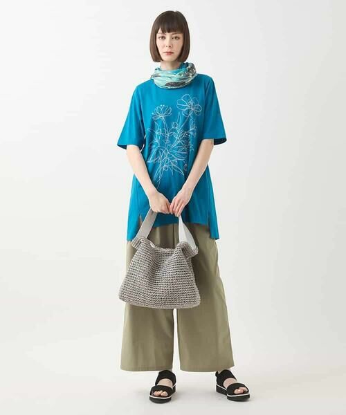 HIROKO BIS / ヒロコビス チュニック | ステッチ刺繍デザインチュニックTシャツ /洗える | 詳細13