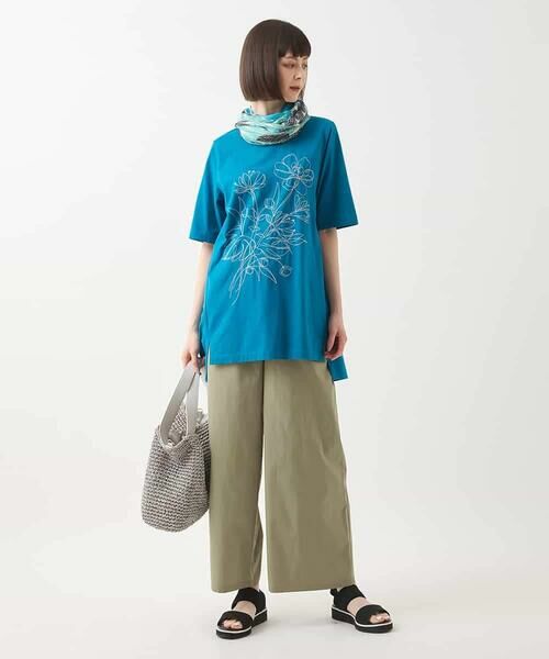 HIROKO BIS / ヒロコビス チュニック | ステッチ刺繍デザインチュニックTシャツ /洗える | 詳細14