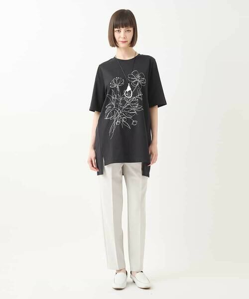 HIROKO BIS / ヒロコビス チュニック | ステッチ刺繍デザインチュニックTシャツ /洗える | 詳細16