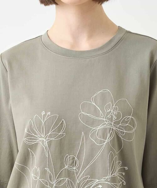 HIROKO BIS / ヒロコビス チュニック | ステッチ刺繍デザインチュニックTシャツ /洗える | 詳細3
