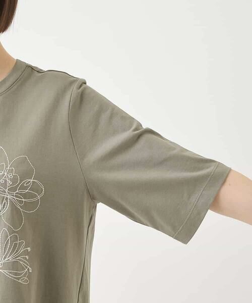 HIROKO BIS / ヒロコビス チュニック | ステッチ刺繍デザインチュニックTシャツ /洗える | 詳細5