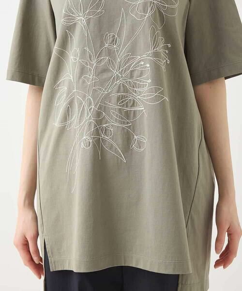 HIROKO BIS / ヒロコビス チュニック | ステッチ刺繍デザインチュニックTシャツ /洗える | 詳細6