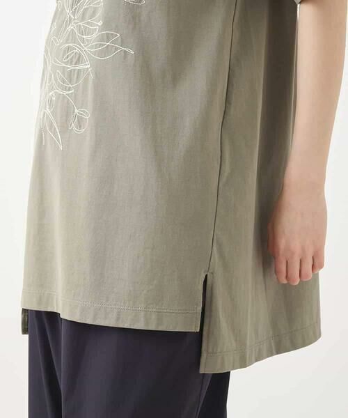 HIROKO BIS / ヒロコビス チュニック | ステッチ刺繍デザインチュニックTシャツ /洗える | 詳細7