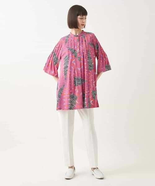 HIROKO BIS / ヒロコビス チュニック | デジタルパターンチュニックブラウス /洗える | 詳細15