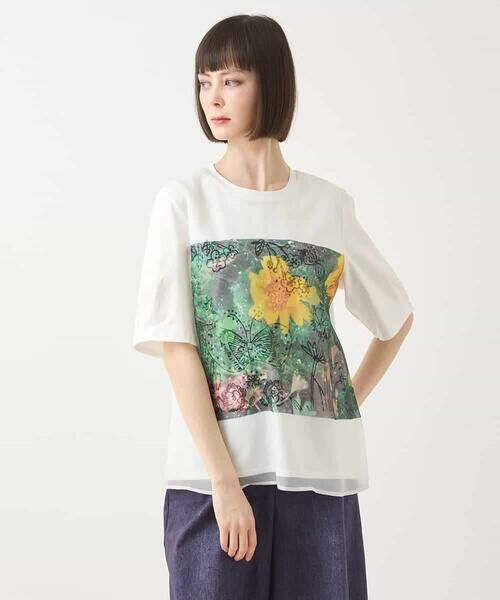 HIROKO BIS / ヒロコビス カットソー | Busy ButterflyプリントレイヤードTシャツ /洗える | 詳細10