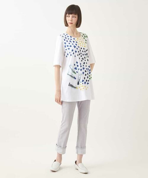 HIROKO BIS / ヒロコビス チュニック | Happy Dots 配色プリントAラインチュニック /洗える | 詳細10