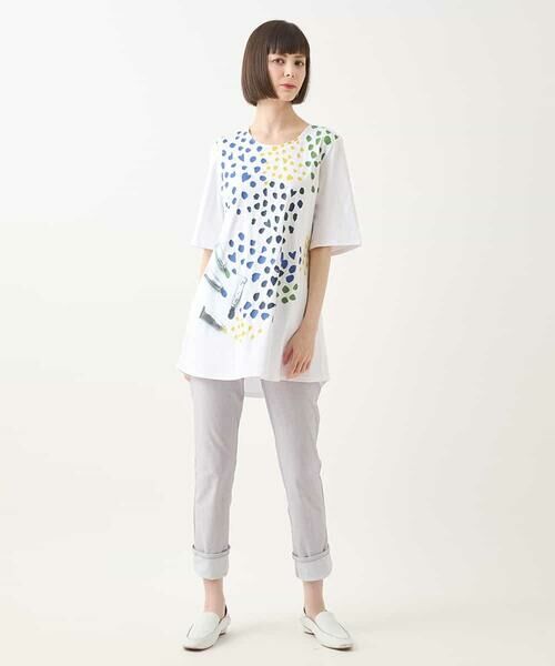 HIROKO BIS / ヒロコビス チュニック | Happy Dots 配色プリントAラインチュニック /洗える | 詳細11