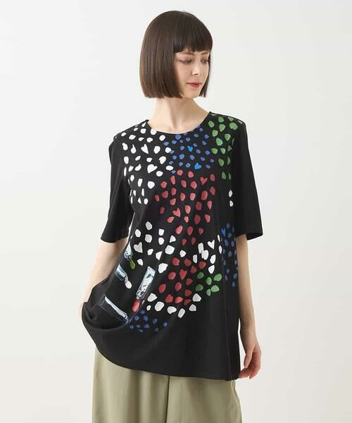 HIROKO BIS / ヒロコビス チュニック | Happy Dots 配色プリントAラインチュニック /洗える | 詳細12