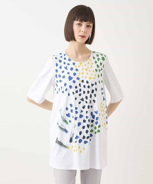 HIROKO BIS / ヒロコビス チュニック | Happy Dots 配色プリントAラインチュニック /洗える | 詳細9