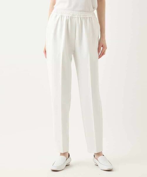 HIROKO BIS / ヒロコビス チノ・ワークパンツ | 【接触冷感】センタークリースストレッチパンツ /洗濯機で洗える(ホワイト)