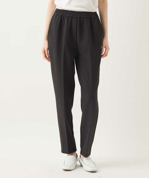 HIROKO BIS / ヒロコビス チノ・ワークパンツ | 【接触冷感】センタークリースストレッチパンツ /洗濯機で洗える(ブラック)