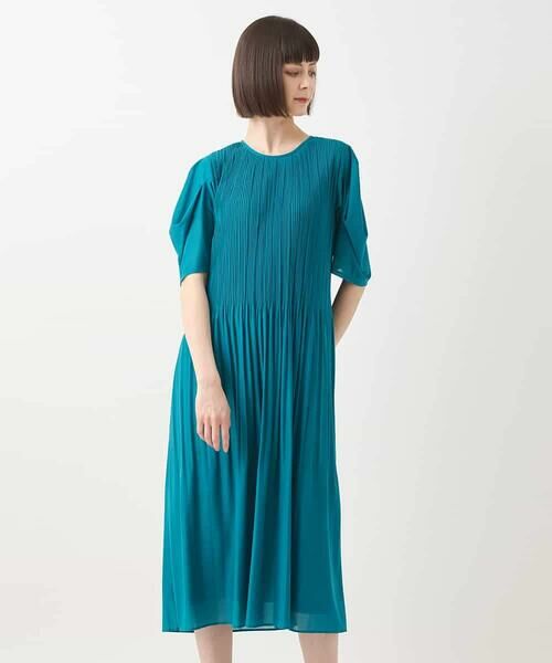 HIROKO BIS / ヒロコビス ロング・マキシ丈ワンピース | 【接触冷感】ランダムプリーツワンピース /洗える | 詳細10