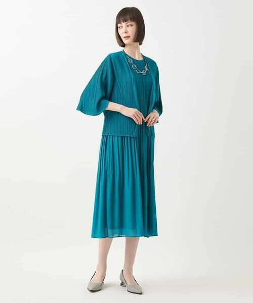 HIROKO BIS / ヒロコビス ロング・マキシ丈ワンピース | 【接触冷感】ランダムプリーツワンピース /洗える | 詳細11