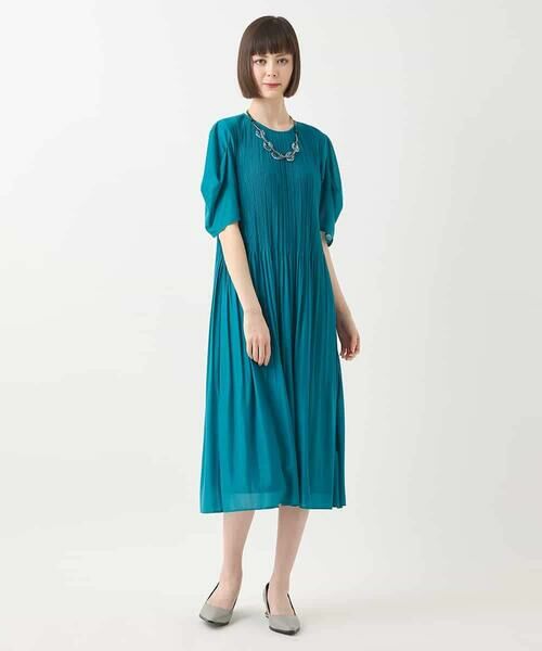 HIROKO BIS / ヒロコビス ロング・マキシ丈ワンピース | 【接触冷感】ランダムプリーツワンピース /洗える | 詳細13