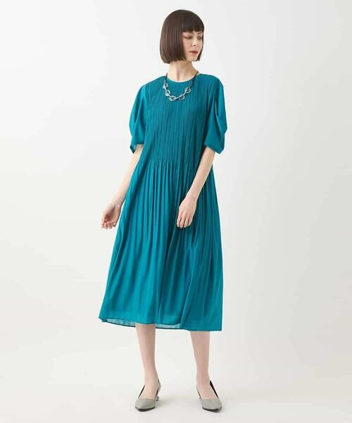HIROKO BIS / ヒロコビス ロング・マキシ丈ワンピース | 【接触冷感】ランダムプリーツワンピース /洗える | 詳細14