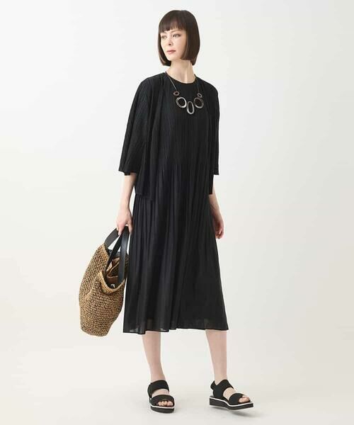 HIROKO BIS / ヒロコビス ロング・マキシ丈ワンピース | 【接触冷感】ランダムプリーツワンピース /洗える | 詳細17
