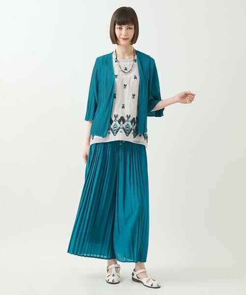 HIROKO BIS / ヒロコビス その他パンツ | 【接触冷感】ランダムプリーツワイドパンツ /洗える | 詳細12