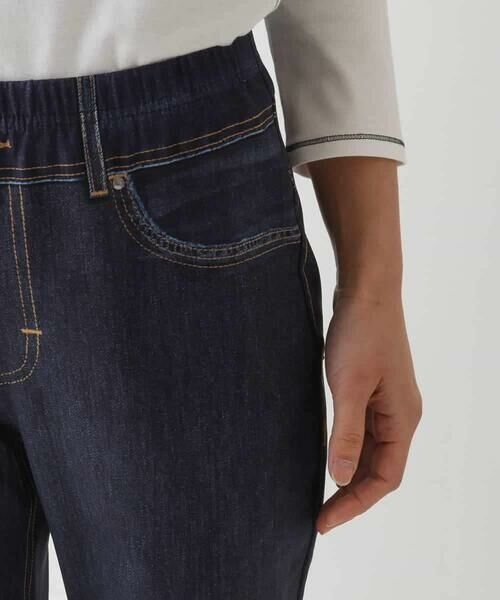 HIROKO BIS / ヒロコビス チノ・ワークパンツ | デニムプリントストレッチプルオンパンツ /洗濯機で洗える | 詳細5