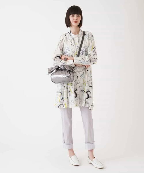 HIROKO BIS / ヒロコビス チノ・ワークパンツ | デニムプリントストレッチプルオンパンツ /洗濯機で洗える | 詳細15