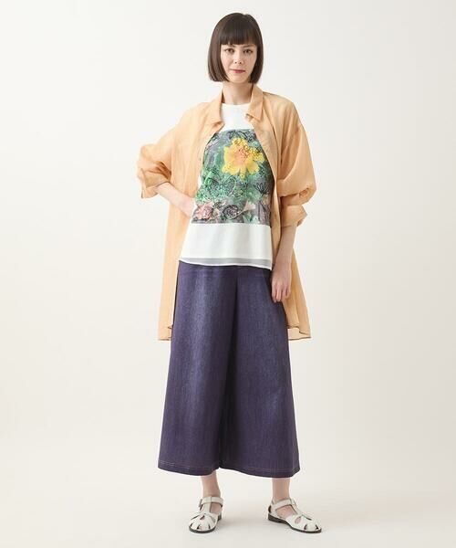 HIROKO BIS / ヒロコビス その他パンツ | デニムプリントストレッチガウチョパンツ /洗濯機で洗える | 詳細18