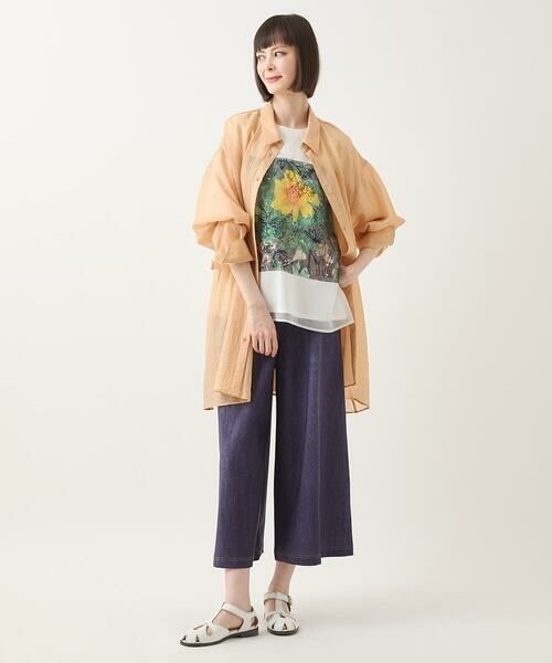 HIROKO BIS / ヒロコビス その他パンツ | デニムプリントストレッチガウチョパンツ /洗濯機で洗える | 詳細19