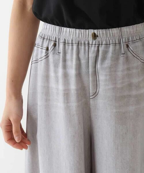 HIROKO BIS / ヒロコビス その他パンツ | デニムプリントストレッチガウチョパンツ /洗濯機で洗える | 詳細3