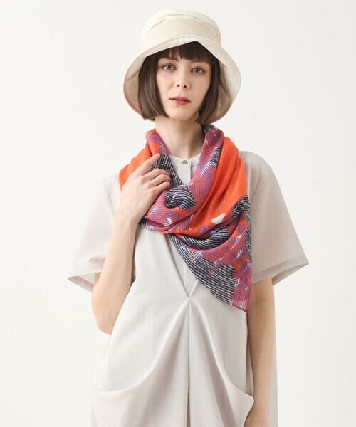 HIROKO BIS / ヒロコビス マフラー・ショール・スヌード・ストール | 【2WAY】プリントデザインストール /洗える | 詳細7