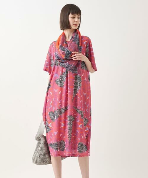 HIROKO BIS / ヒロコビス マフラー・ショール・スヌード・ストール | 【2WAY】プリントデザインストール /洗える | 詳細8