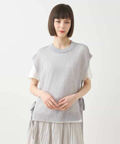 HIROKO BIS / ヒロコビス ベスト | ペーパーヤーンサイドリボンジレ /洗える