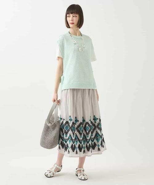 HIROKO BIS / ヒロコビス ベスト | ペーパーヤーンサイドリボンジレ /洗える | 詳細11