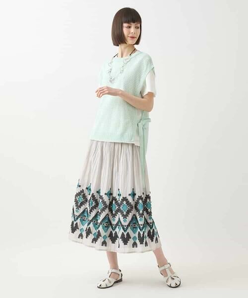 HIROKO BIS / ヒロコビス ベスト | ペーパーヤーンサイドリボンジレ /洗える | 詳細12