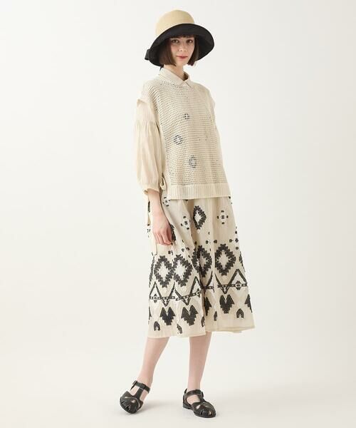 HIROKO BIS / ヒロコビス ベスト | ペーパーヤーンサイドリボンジレ /洗える | 詳細16