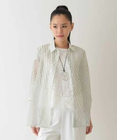 HIROKO BIS / ヒロコビス シャツ・ブラウス | シアーストライプブラウス /洗える