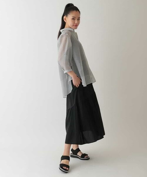 HIROKO BIS / ヒロコビス シャツ・ブラウス | シアーストライプブラウス /洗える | 詳細10