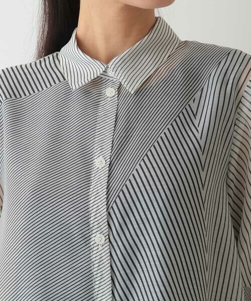 HIROKO BIS / ヒロコビス シャツ・ブラウス | シアーストライプブラウス /洗える | 詳細3