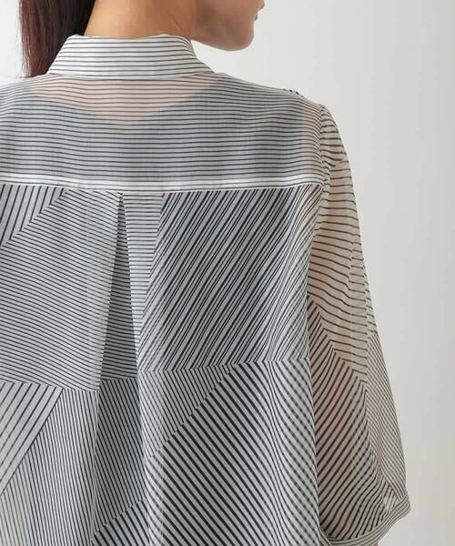 HIROKO BIS / ヒロコビス シャツ・ブラウス | シアーストライプブラウス /洗える | 詳細4