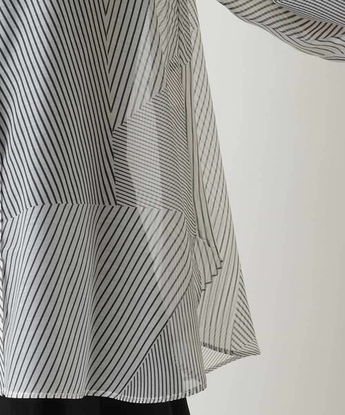 HIROKO BIS / ヒロコビス シャツ・ブラウス | シアーストライプブラウス /洗える | 詳細6