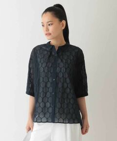 HIROKO BIS / ヒロコビス シャツ・ブラウス | ドットシアーショートスリーブシャツ /洗える