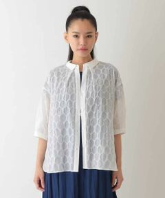 HIROKO BIS / ヒロコビス シャツ・ブラウス | ドットシアーショートスリーブシャツ /洗える