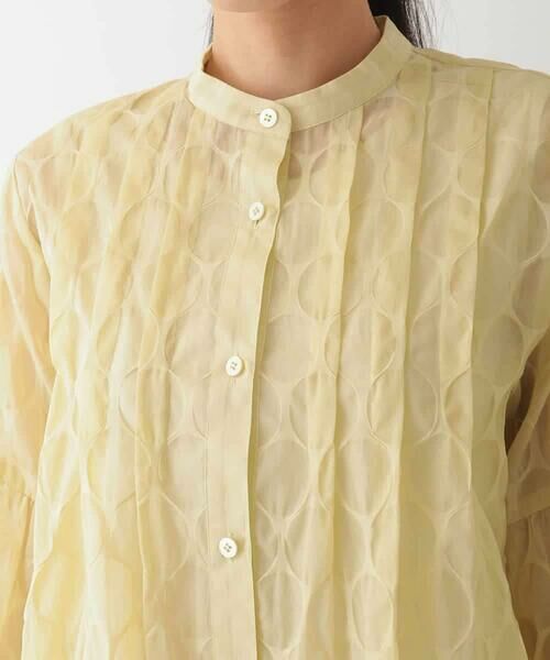 HIROKO BIS / ヒロコビス シャツ・ブラウス | ドットシアータックロングシャツ /洗える | 詳細3