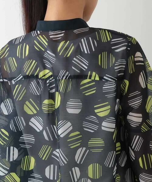 HIROKO BIS / ヒロコビス シャツ・ブラウス | ストライプドット柄プリントブラウス /洗濯機で洗える | 詳細5