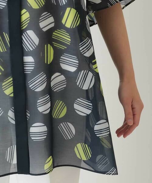 HIROKO BIS / ヒロコビス シャツ・ブラウス | ストライプドット柄プリントブラウス /洗濯機で洗える | 詳細7