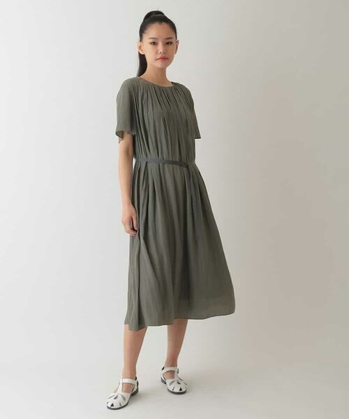 HIROKO BIS / ヒロコビス ロング・マキシ丈ワンピース | タックデザインワンピース /洗濯機で洗える | 詳細12