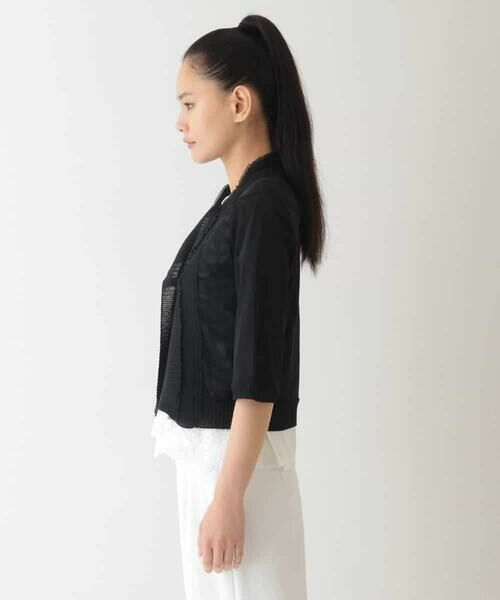 美品 ヒロコビス フロントフリル チュールボレロカーディガン 11 セール チュールフリルニットカーディガン ⁄洗える （カーディガン