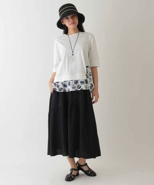 HIROKO BIS / ヒロコビス ロング・マキシ丈スカート | バルーン×ティアードMIXデザインスカート /洗濯機で洗える | 詳細10