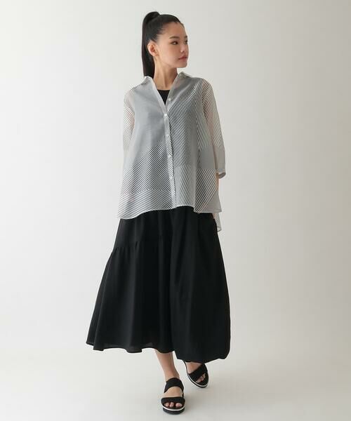 HIROKO BIS / ヒロコビス ロング・マキシ丈スカート | バルーン×ティアードMIXデザインスカート /洗濯機で洗える | 詳細15