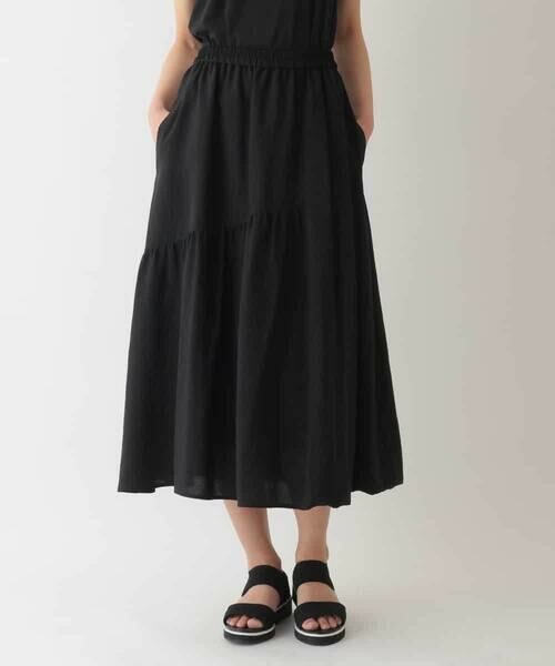 HIROKO BIS / ヒロコビス ロング・マキシ丈スカート | バルーン×ティアードMIXデザインスカート /洗濯機で洗える | 詳細9