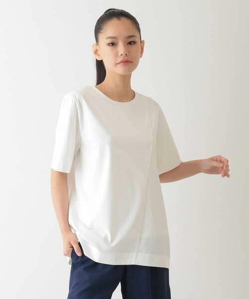 HIROKO BIS / ヒロコビス カットソー | 【UV/遮熱性/接触冷感】アシメ切り替えジョイントカットソー /洗濯機で洗える | 詳細10